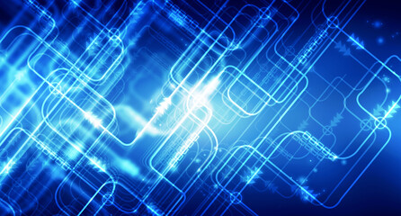 Obraz premium 2d illustration Abstract futuristic electronic circuit technology background