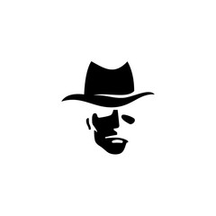 Spy vector isolated flat illustration. detective icon isolated on white background
