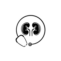 Obraz premium kidneys care logo. Medical concept. Health awareness promotional poster. Vector