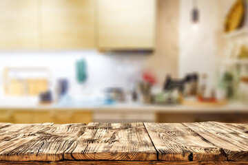 desk in kitchen and home interior 