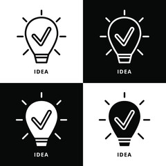 Idea Innovation Icon Symbol. Creative Light Bright Concept Logo Vector Illustration
