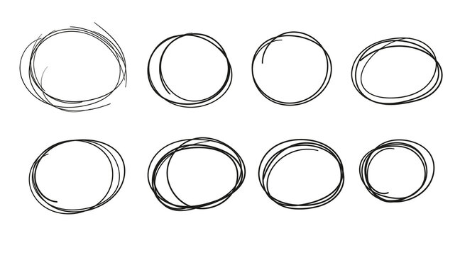 Circles hand drawn vector illustration