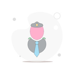 Cop vector flat illustration on white