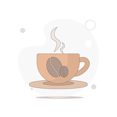 cup of coffee vector flat illustration on white