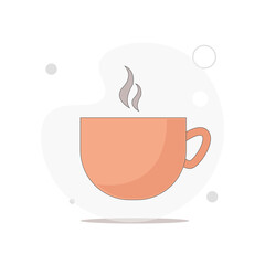 cup of coffee vector flat illustration on white