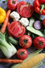 fresh vegetables on a wooden board