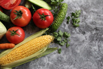 vegetables on a wooden table