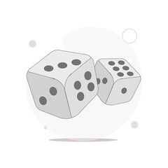 dice cubes vector flat illustration on white