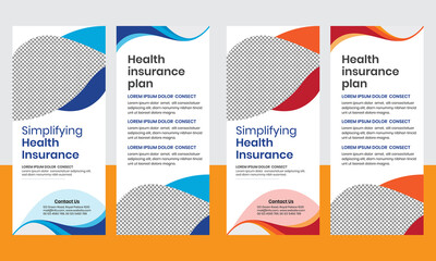 Health Insurance plan creative DL Rack Card template design