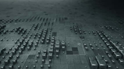 Obraz premium Blocks on plane abstract 3D render