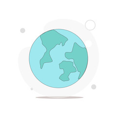 earth globe vector flat illustration on white
