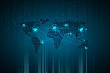 World map point and line composition concept of global business.Global network connection. Vector Illustration
