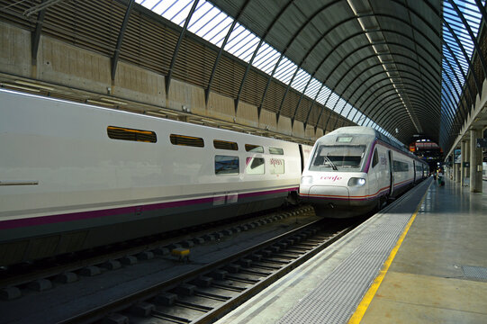 Avant High Speed Train At Seville Santa Justa Station, Andalusia, Spain.