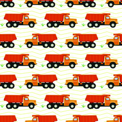 truck pattern with yellow lines seamless repeat pattern