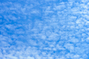 Fototapeta na wymiar Clouds in the blue sky. Cirrocumulus, cirrostratus cloud, nature background