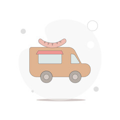 food truck vector flat illustration on white