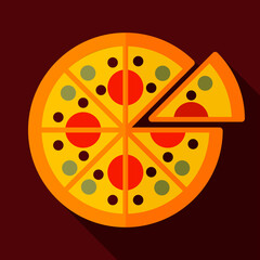 Pizza vector icon. Fast food sign