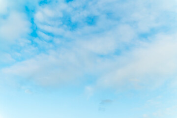 Blue sky with white cloud. Beautiful sky background and wallpaper. Clear day and good weather in the evening. bright,Thailand-Malaysia border.