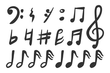 Music symbol Hand drawn doodle Icon