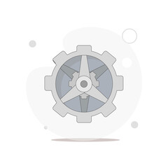 Fototapeta premium gear icon. mechanism vector flat illustration on white
