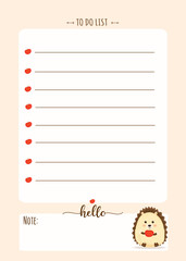 home stationery to  do list 