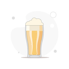 Beer glass vector flat illustration on white