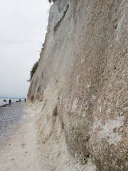 white chalk cliffs at rugen coast in gernany