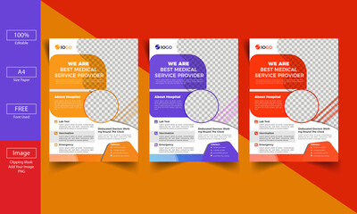 Corporate Best medical Service  a4 flyer design template