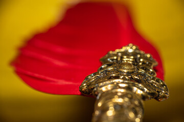 Fountain pen seen in detail with macro lens, low depth of field and selective focus.