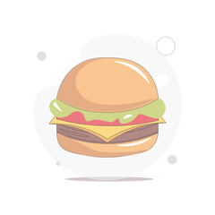 hamburger vector flat illustration on white