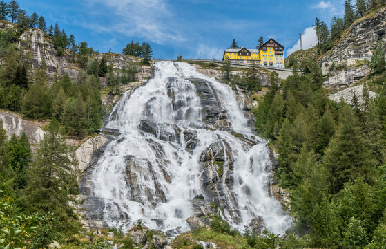 the beautiful Toce Waterfall in Formazza Valley in Piedmont
