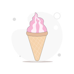 Ice-cream vector flat illustration on white