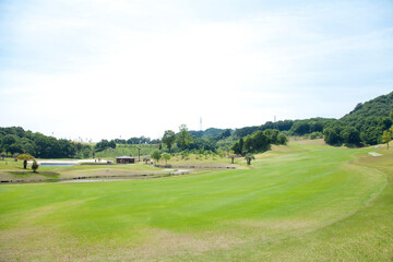 Fototapeta na wymiar ゴルフ場の景観