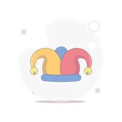 joker cap vector flat illustration on white