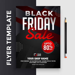 Black Friday flyer template for Black Friday Sale Promotion.	
