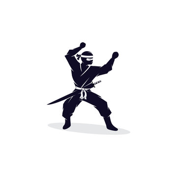 Black ninja logo design