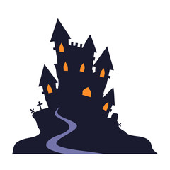 Illustration of vampire castle.