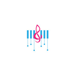 creative logo music color vector illustration line design