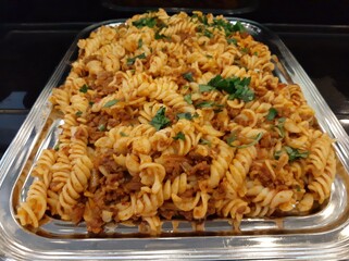 delicious pasta on serving plate