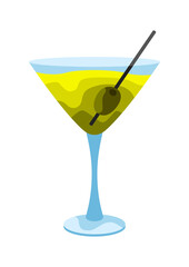 Martini cocktail illustration.