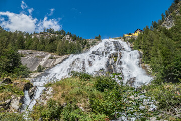 the beautiful Toce Waterfall in Formazza Valley in Piedmont