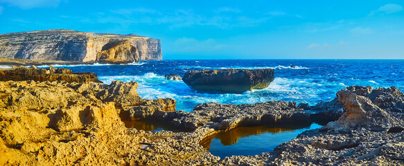 Enjoy amazing views on Dwejra Bay, Gozo, Malta