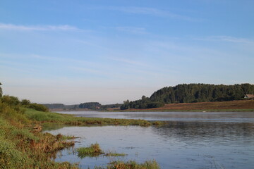 River view from summer morning