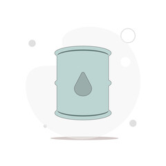 Oil drum container. barrel vector flat illustration on white