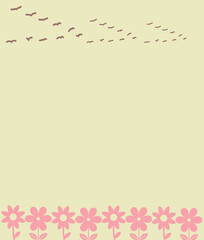 valentine card with flowers, floral abstract background with blank copy space for writing your own text, graphic design illustration wallpaper