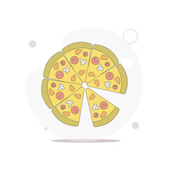 pizza vector flat illustration on white