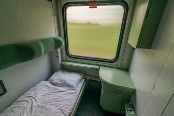 Single compartment in night fast train from Presov to Prague