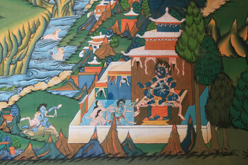 buddhist mural painting in a temple in trongsa (bhutan) © frdric
