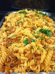 delicious pasta on serving plate