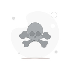 skull vector flat illustration on white